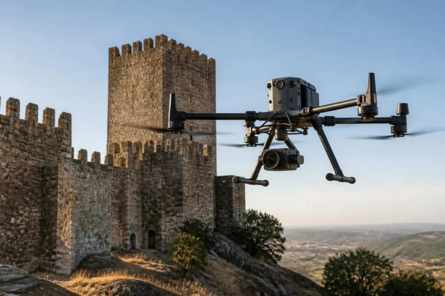 Imagens de drone de cada fachada, em alta resolução